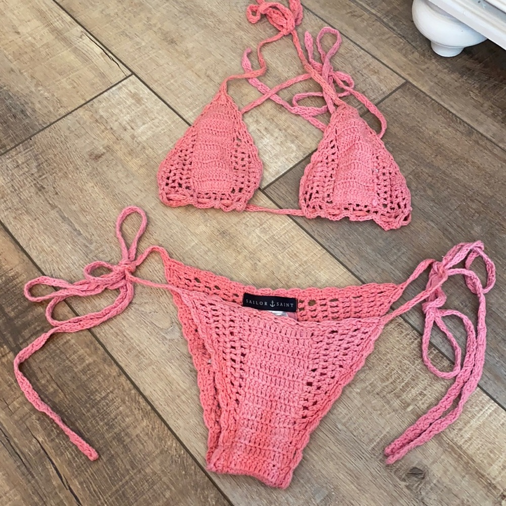 Sailor Saint crochet pink bikini